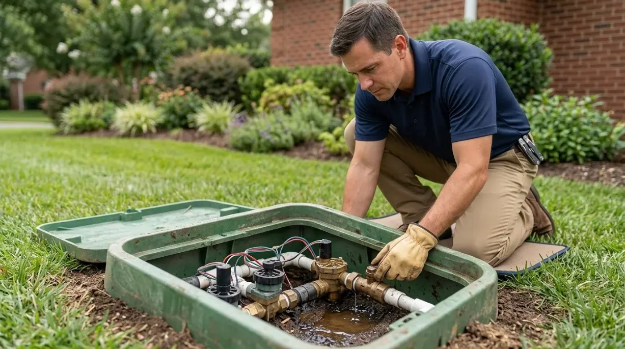 Isolating and testing an irrigation system for leaks at a Marietta GA property