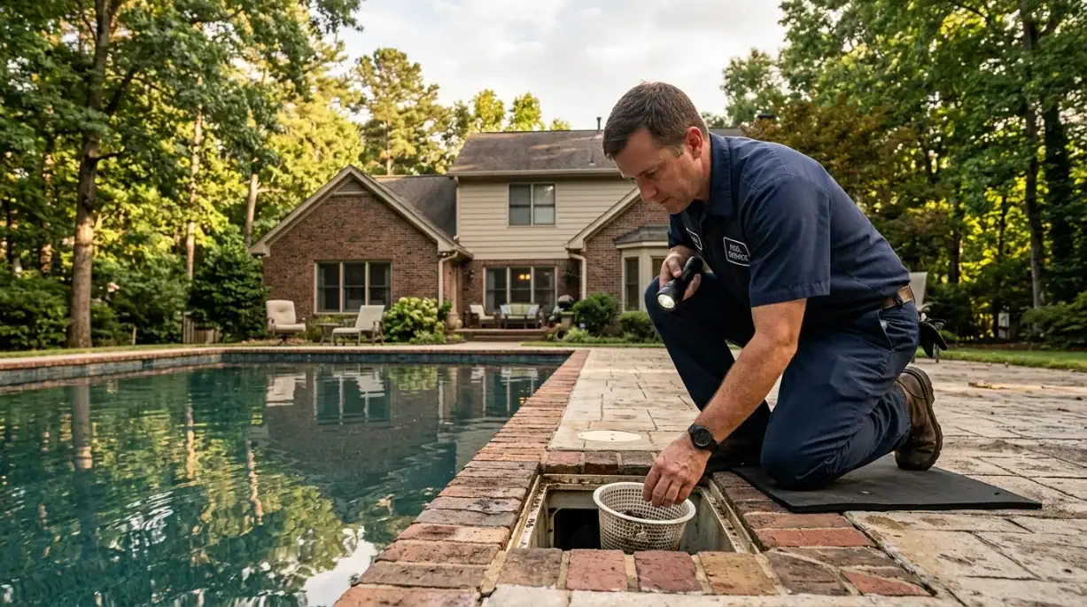 Leak detection at an Indian Hills home in East Cobb, Marietta GA with pool and irrigation